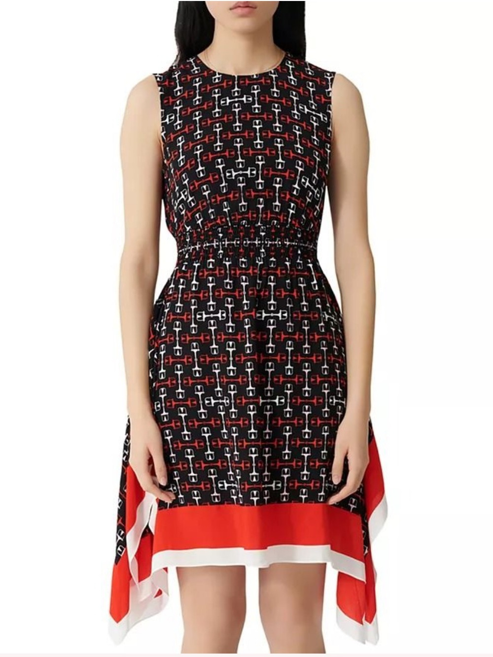 Maje Horsebit Printed Scarf Dress